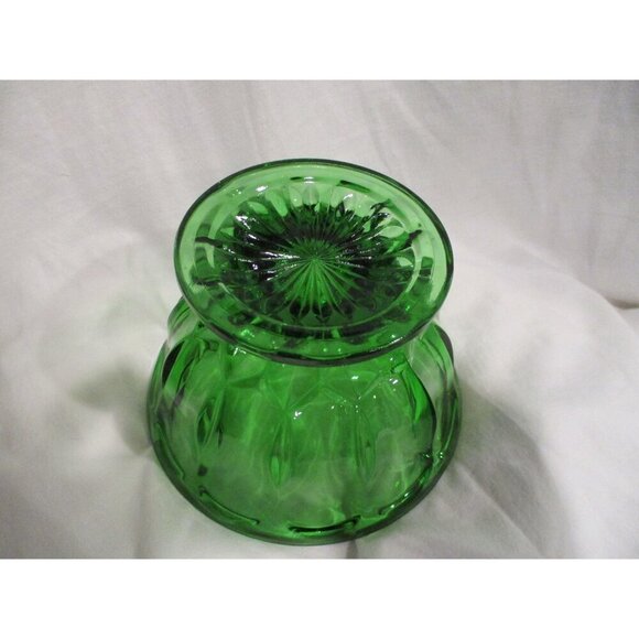 Emerald Green Depression Glass Bowl Vintage Anchor Hocking Footed midcentury - Picture 4 of 6